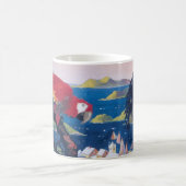 Mug Affiche De Voyage D'Avion De Mer Survolant Les Car (Centre)