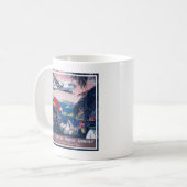 Mug Affiche De Voyage D'Avion De Mer Survolant Les Car (Devant gauche)