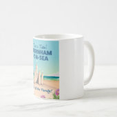 Mug affiche de voyage de château de sable de BURNHAM-O (Devant droit)