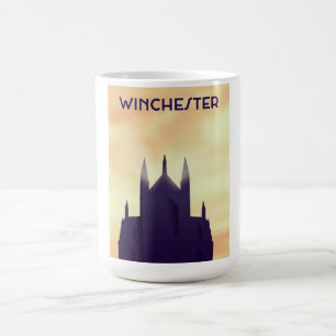 Mug affiche de voyage de la cathédrale de Winchester i
