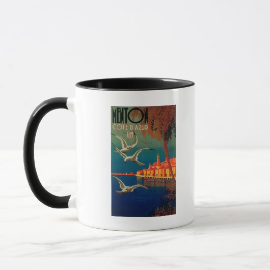 Mug Affiche de voyage de la Côte d'Azur # 1 (Gauche)