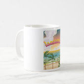 Mug Affiche de voyage de la plage de Lanzarote (Devant gauche)