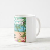 Mug affiche de voyage de la plage des îles Baléares (Devant droit)