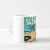 Mug affiche de voyage de la plage des îles Baléares (Devant gauche)