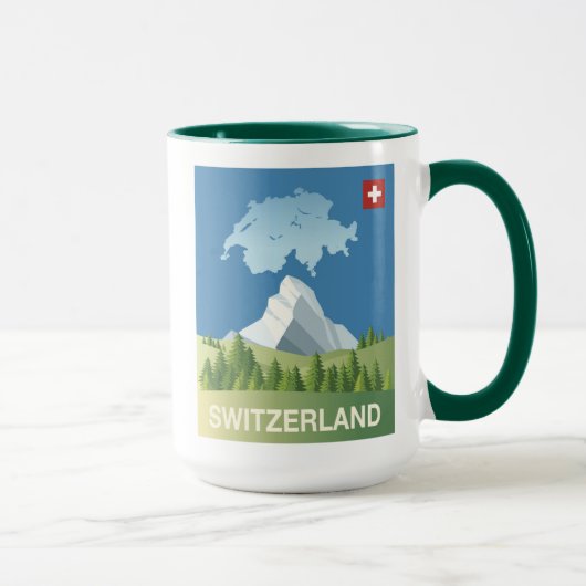 Mug Affiche de voyage de la Suisse (Droite)
