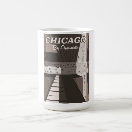 Mug Affiche de voyage de la ville de Chicago (Centre)