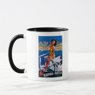 Mug Affiche de voyage de marina de Massa