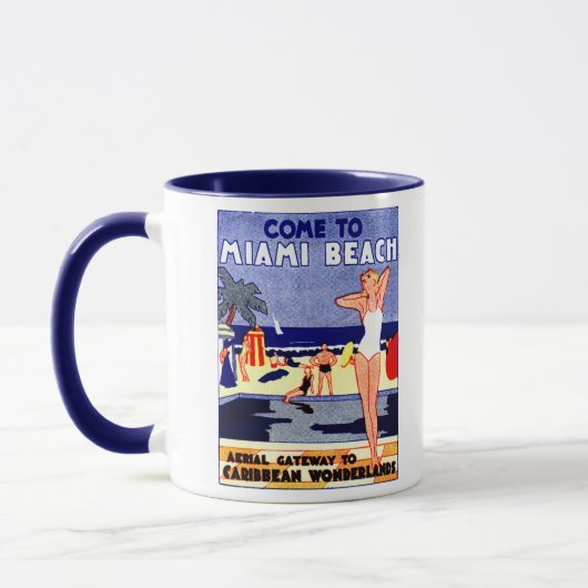 Mug Affiche de voyage de Miami Beach 1925 (Gauche)