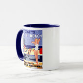 Mug Affiche de voyage de Miami Beach 1925 (Devant gauche)