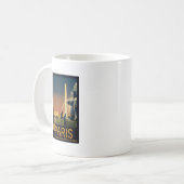 Mug Affiche de voyage de Paris pour les réseaux (Devant gauche)