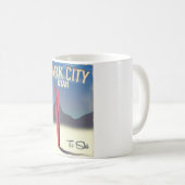 Mug affiche de voyage de ski du parc de l'Utah (Devant droit)