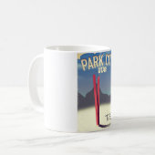 Mug affiche de voyage de ski du parc de l'Utah (Devant gauche)