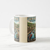 Mug Affiche de voyage de Sowerby Bridge Canal Wharf (Devant gauche)