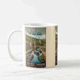 Mug Affiche de voyage de Sowerby Bridge Canal Wharf