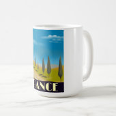 Mug Affiche de voyage de style vintage France (Devant droit)