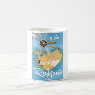 Mug Affiche de voyage de vacances à Reykjavik, Islande