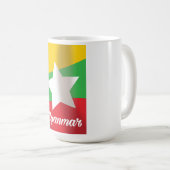 Mug Affiche de voyage du drapeau de la Birmanie (Devant droit)