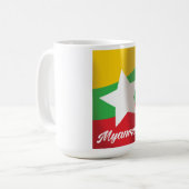 Mug Affiche de voyage du drapeau de la Birmanie (Devant gauche)