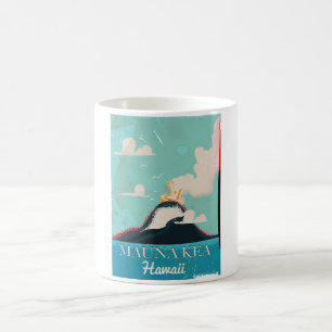 Mug affiche de voyage du volcan mauna kea vintage Hawa