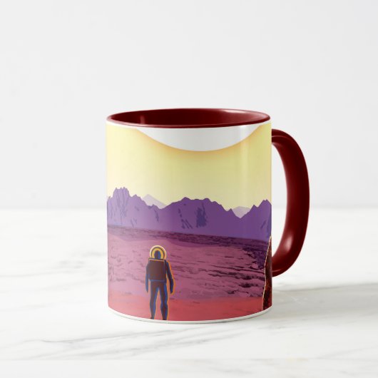 Mug Affiche de voyage future de la NASA - Se détendre (Devant droit)