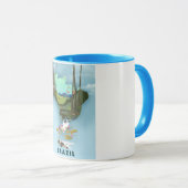 Mug Affiche de voyage illustrée carte du Brésil (Devant droit)