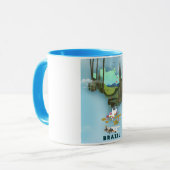 Mug Affiche de voyage illustrée carte du Brésil (Devant gauche)