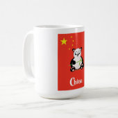 Mug Affiche de voyage Panda Chine. (Devant gauche)
