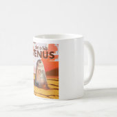 Mug Affiche de voyage pour un voyage sur Vénus. (Devant droit)