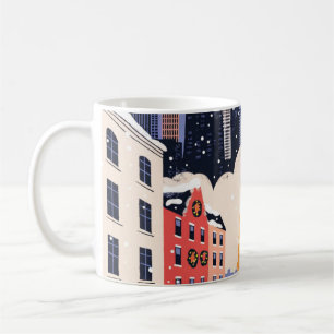 Mug Affiche de voyage rétro de Noël à Chicago