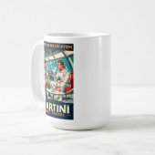 Mug Affiche de voyage spatial Martini Films de science (Devant gauche)