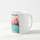 Mug Affiche de voyage sur la skyline de Londres. (Devant droit)