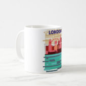 Mug Affiche de voyage sur la skyline de Londres. (Devant gauche)