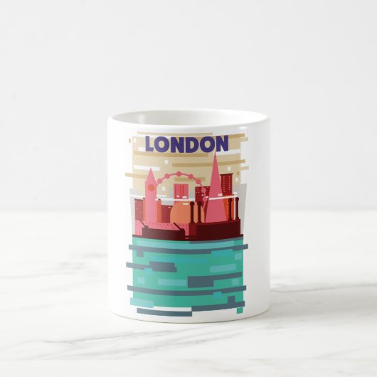 Mug Affiche de voyage sur la skyline de Londres. (Centre)