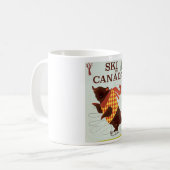 Mug Affiche de voyage vintage canadienne imprimée. (Devant gauche)
