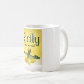 Mug Affiche de voyage vintage citron de Sicile (Devant droit)