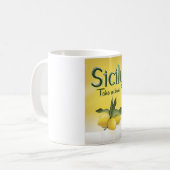 Mug Affiche de voyage vintage citron de Sicile (Devant gauche)