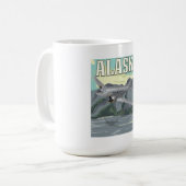 Mug Affiche de voyage vintage d'Alaska (Devant gauche)