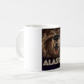 Mug Affiche de voyage vintage d'Alaska (Devant gauche)
