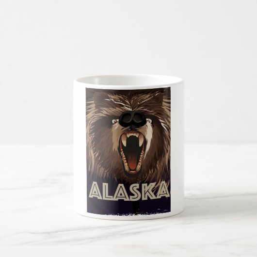 Mug Affiche de voyage vintage d'Alaska (Centre)