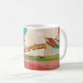 Mug Affiche de voyage vintage d'Amsterdam (Devant droit)
