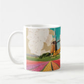 Mug Affiche de voyage vintage d'Amsterdam (Gauche)