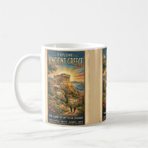Mug Affiche de voyage vintage de la Grèce antique Expl