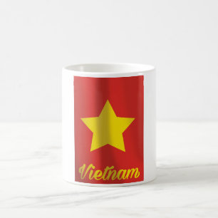Mug Affiche de voyage vintage du drapeau du Vietnam