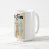 Mug Affiche de voyage vintage Inde (Devant droit)
