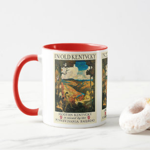 Mug Affiche de voyage vintage NC Wyeth, Dans le vieux