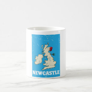 Mug Affiche de voyage vintage Newcastle au Pays de Gal