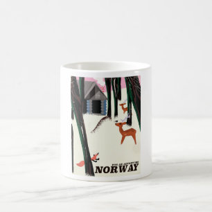 Mug Affiche de voyage vintage Norvège paysage
