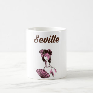 Mug Affiche de voyage vintage Séville Espagne