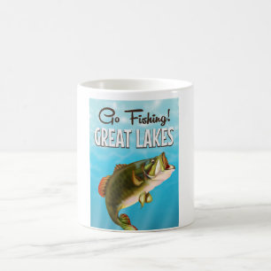 Mug Affiche de voyage vintage sur la pêche dans les Gr