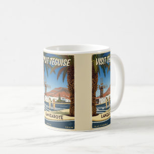 Mug Affiche de voyage vintage Teguise Lanzarote Espagn